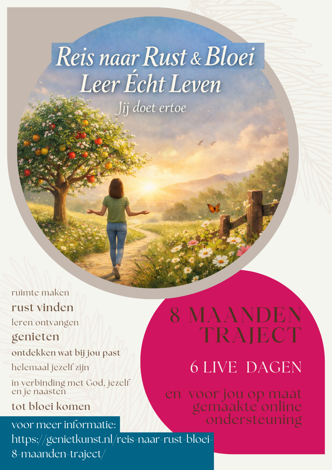 'Reis naar Rust & Bloei' (maart-oktober 2026)